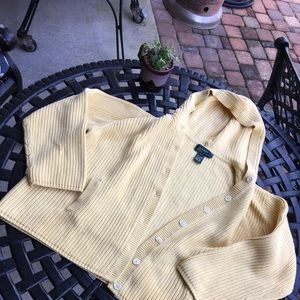 Ralph Lauren Yellow Button Down Sweater XL💛